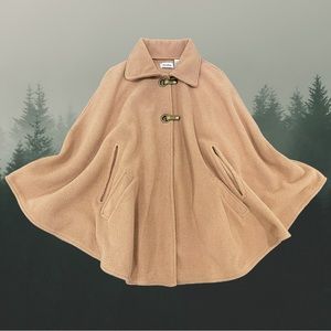 Le Moda Tan Cape/Poncho with Metal Clasps